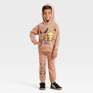 Toddler Boy Pokemon Pikachu Fleece Hooded Sweatshirt and Jogger Pants Set 3T GUC